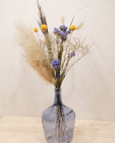 Livraison de bouquet de fleurs séchées et vase dame jeanne