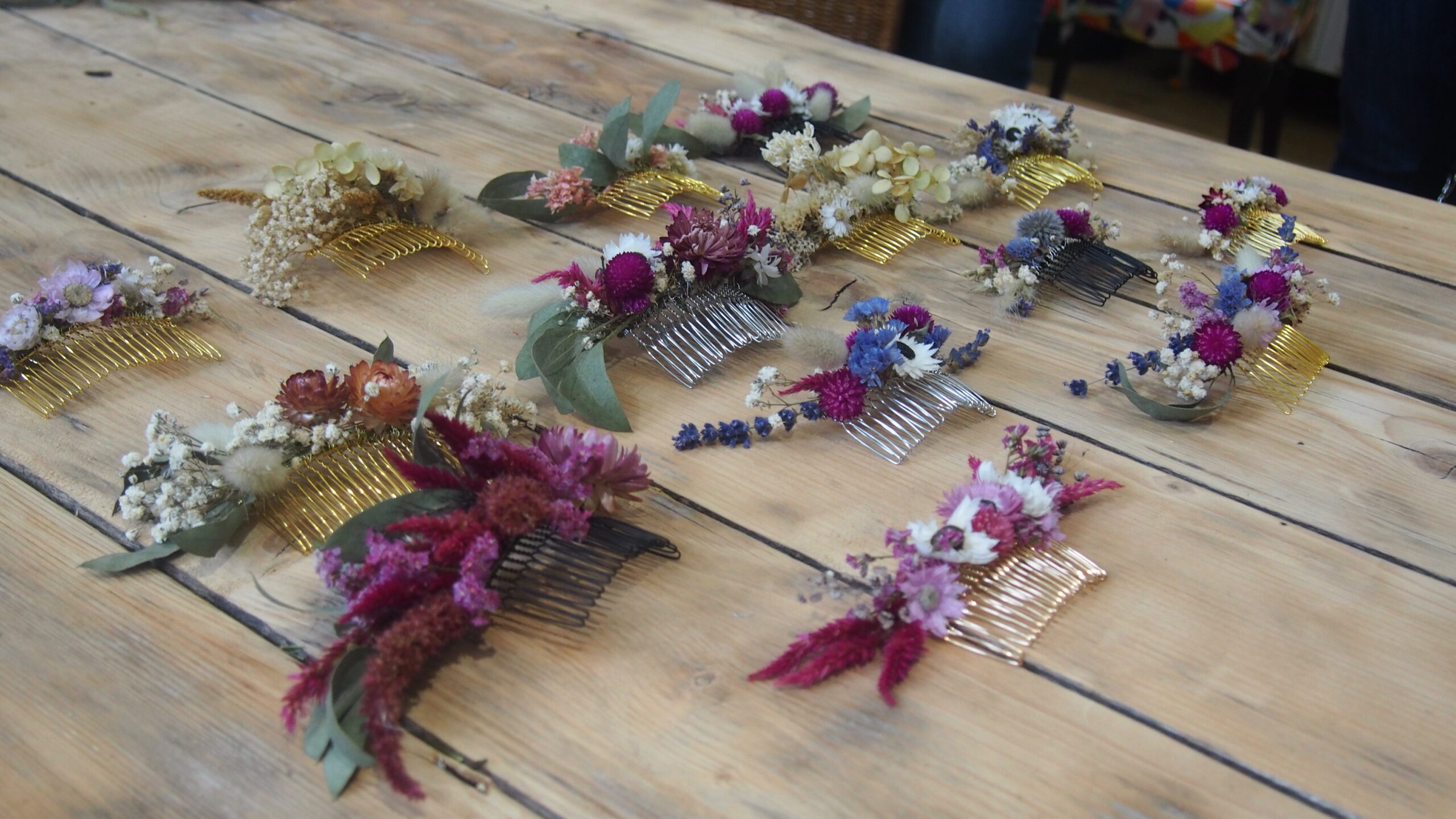 Peigne de fleurs séchées EVJF